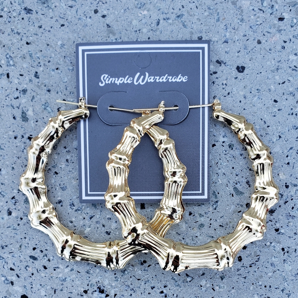Bamboo hoop earrings